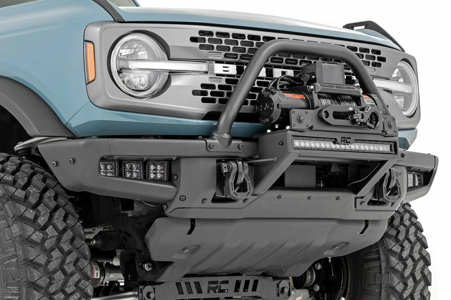 Fits Ford Bronco(21-24) LED Light Kit Fog Mount Triple 2_ Black Pair Spot_ 51140